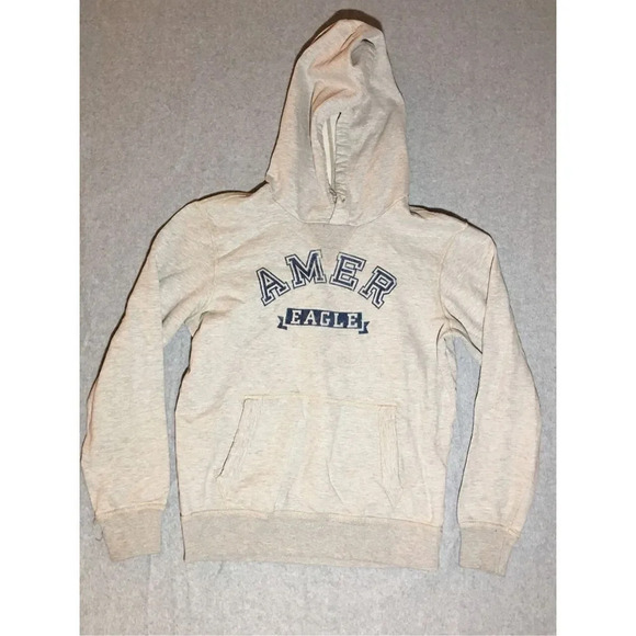 American Eagle Outfitters Tops - Womens American Eagle Hoodie Size XS Grey Logo Casual Winter Warm Trendy
